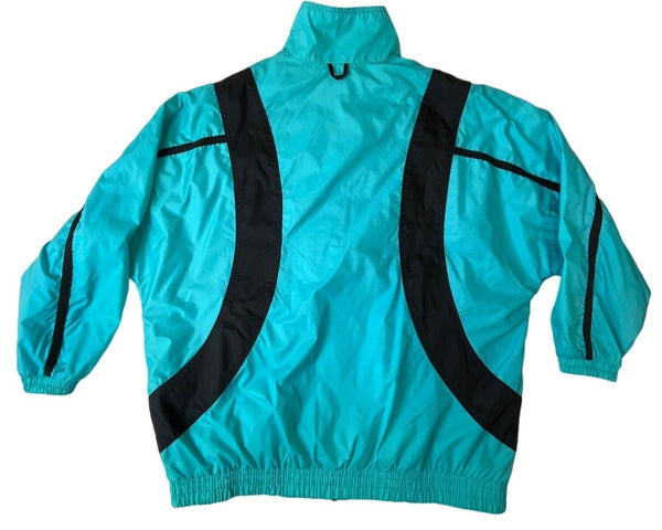 Vintage 80s Roamans Women's Blue And Black Zip Up Jacket Sz M