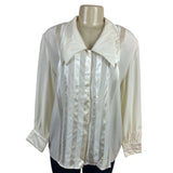 Vintage Starington Saks Fifth Avenue Women’s Cream Satin Blouse Sz 16
