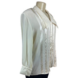 Vintage Starington Saks Fifth Avenue Women’s Cream Satin Blouse Sz 16