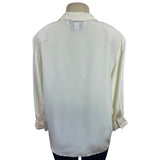 Vintage Starington Saks Fifth Avenue Women’s Cream Satin Blouse Sz 16