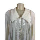 Vintage Starington Saks Fifth Avenue Women’s Cream Satin Blouse Sz 16