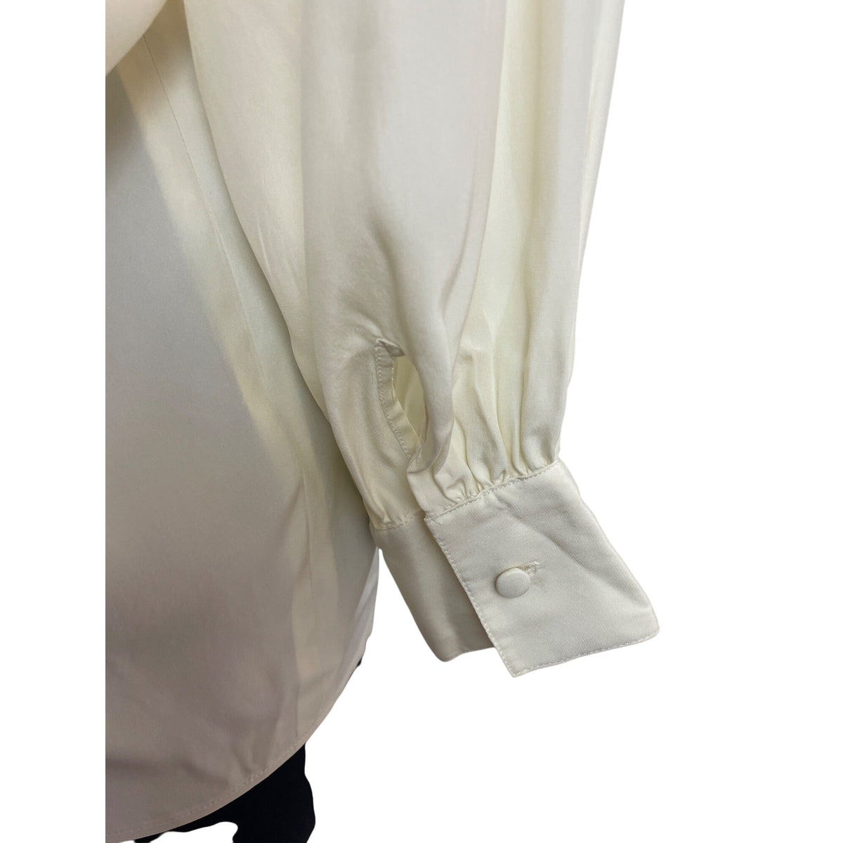 Vintage Starington Saks Fifth Avenue Women’s Cream Satin Blouse Sz 16