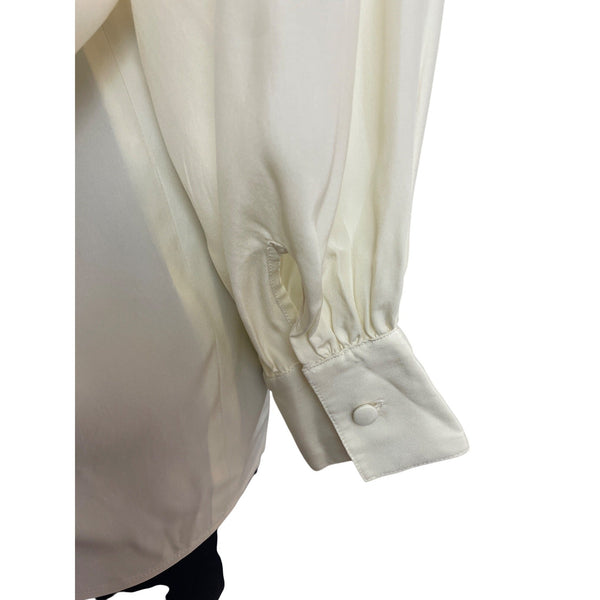 Vintage Starington Saks Fifth Avenue Women’s Cream Satin Blouse Sz 16