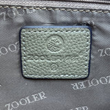 Zooler Women’s Olive Leather Gold Detail Zipper Closure Shoulder Bag Size M