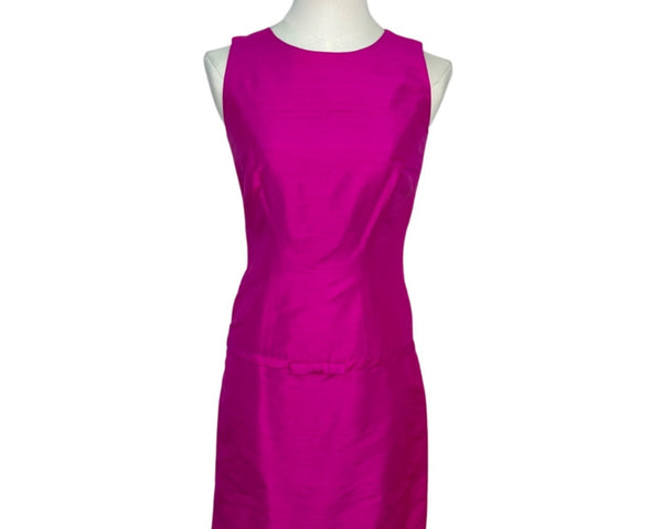 Asap Saks Fifth Avenue Hot Pink Sleeveless Silk Blend Sheath Dress Size 2