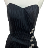 Vintage Silk Studio Women's Black Strapless Warp Cocktail Dress Size 4
