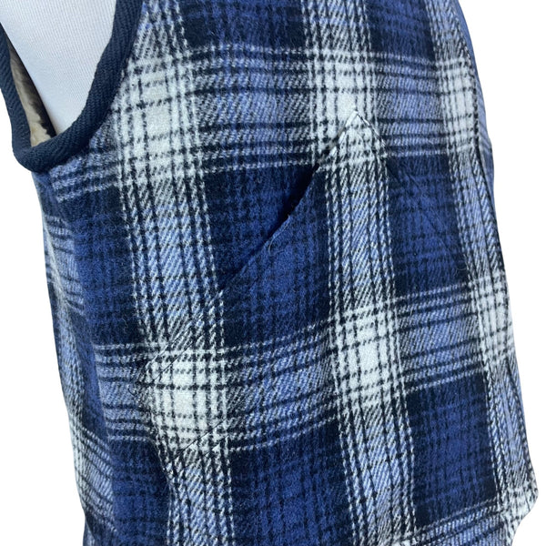 Vintage Britches Great Outdoors Men's Blue Plaid Sleeveless Vest Warm Casual