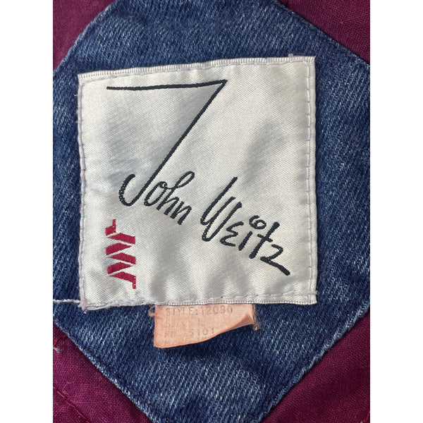 Vintage John Weitz Men's Blue Acid Wash Retro 90's Denim Jacket Sz L