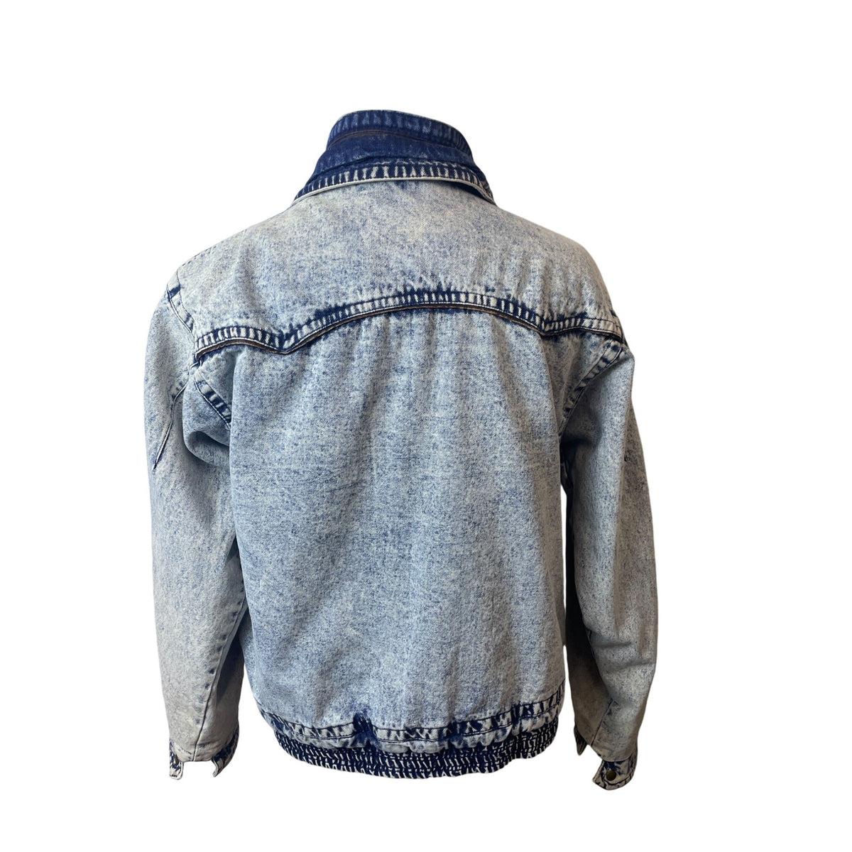 Vintage John Weitz Men's Blue Acid Wash Retro 90's Denim Jacket Sz L