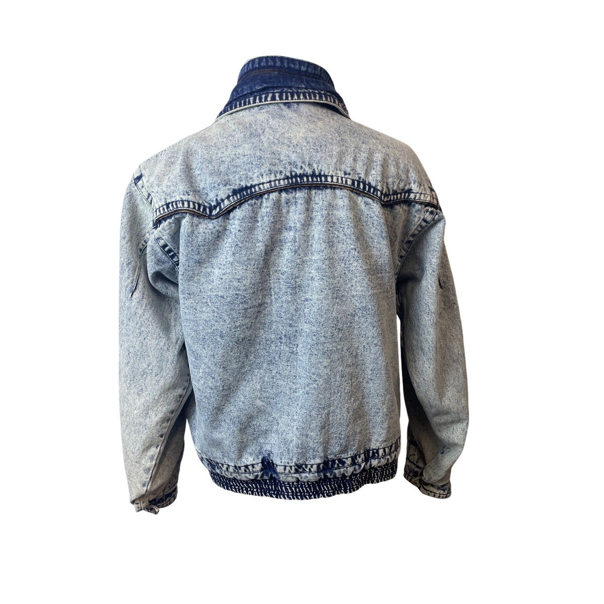 Vintage John Weitz Men's Blue Acid Wash Retro 90's Denim Jacket Sz L