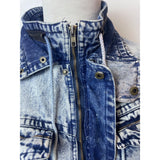 Vintage John Weitz Men's Blue Acid Wash Retro 90's Denim Jacket Sz L