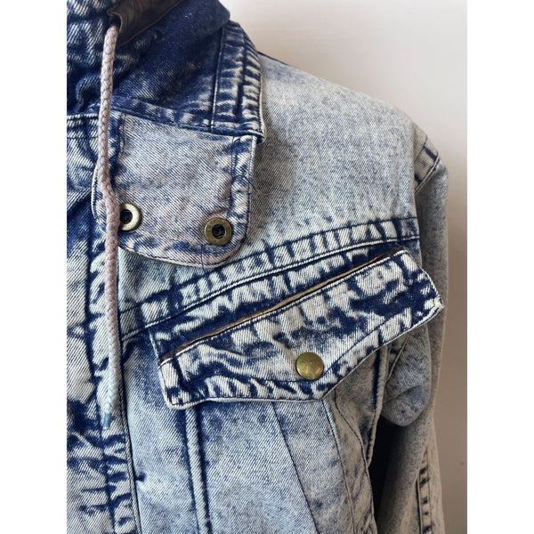 Vintage John Weitz Men's Blue Acid Wash Retro 90's Denim Jacket Sz L