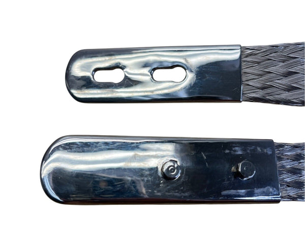 Vintage Silver-Toned Woven Metal Belt With Polished Clasp