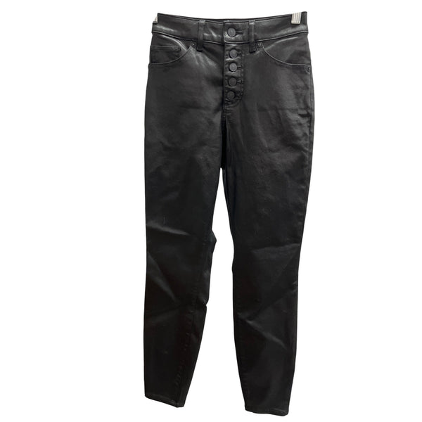 Express Womens Black Faux-Leather High-Rise Skinny Jeans Size 00R Stylish Curvy Fit