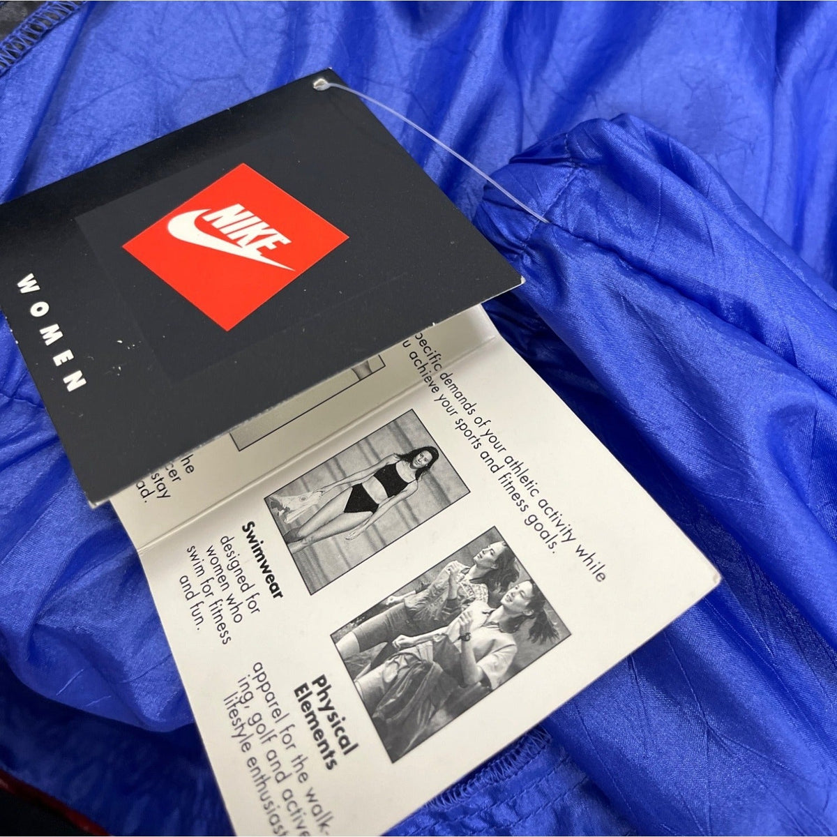 Vintage Nike Womens Track Jacket Blue & Black with Swirl Design Size M- New