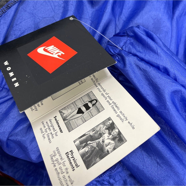 Vintage Nike Womens Track Jacket Blue & Black with Swirl Design Size M- New