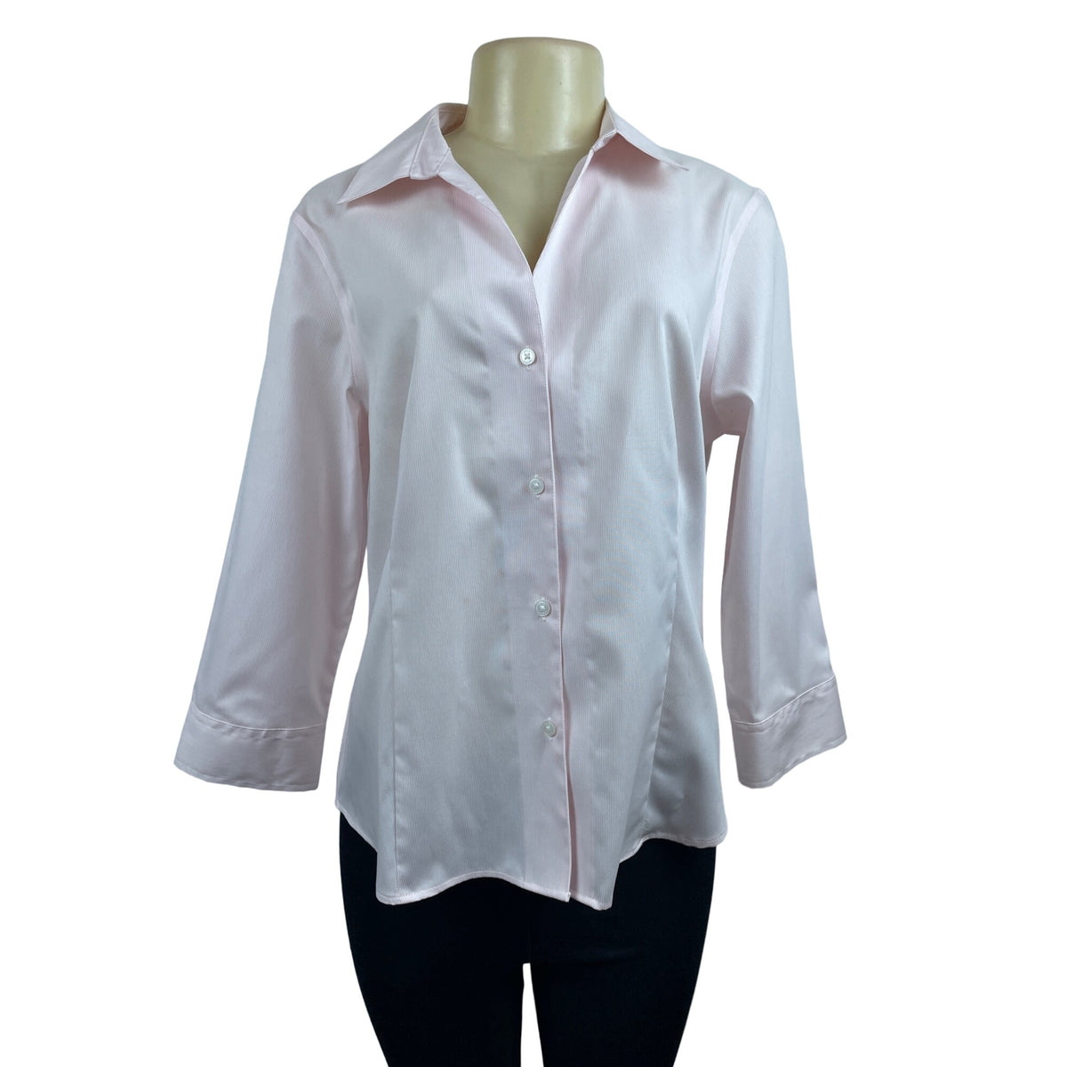 Anne Klein Women’s Pink Long Sleeve Button Up Shirt Sz L New