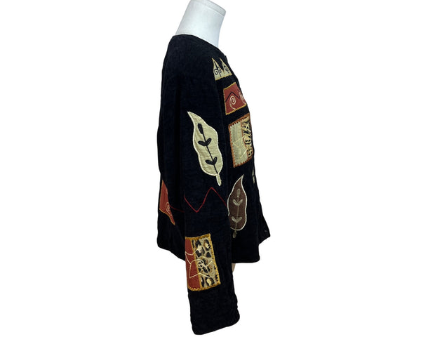Julia Kin Women's Black Patchwork Jacket Size L