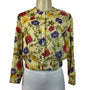 Vintage The Young Colony Shop Women's Yellow Floral Print Long Sleeve Shirt