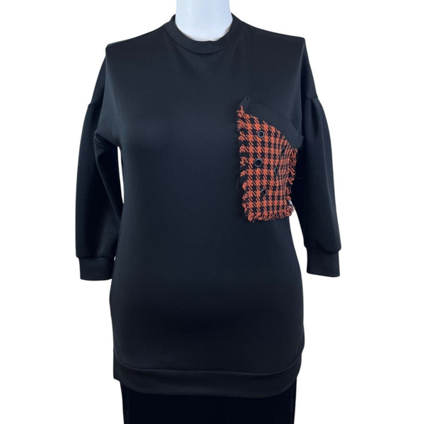 Loreen Fashion Black & Orange Women's Sweater Top Size 1