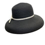 Vintage White House Black Market Women's Black & Beige Wide Brim Paper Straw Floppy Hat OS