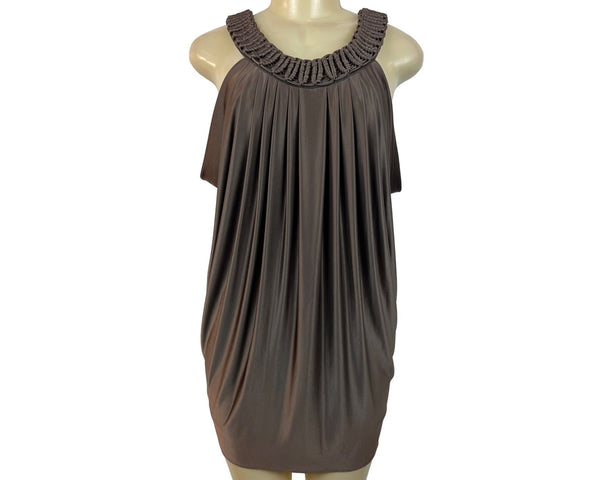 BCBG Maxazria Women's Brown Sleeveless Sheath Mini Dress XS