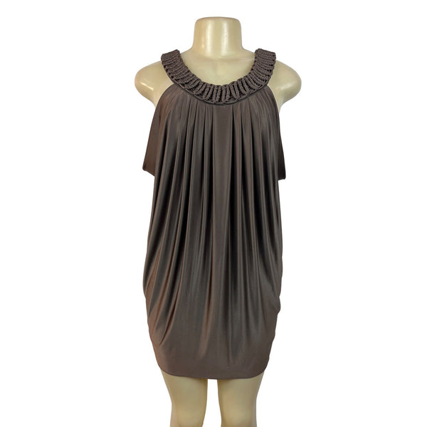 BCBG Maxazria Women's Brown Sleeveless Sheath Mini Dress XS