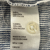 Weatherproof Vintage Blue & White Striped Cap Sleeve Button-Up Womens Shirt Sz M