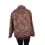 Vintage Susan Graver Floral Tapestry Jacket W Zip Closure & Long Sleeves Sz XL