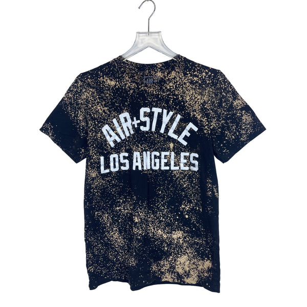 Air+Style Unisex Black/Gold Splatter Graphic Tee Los Angeles 100% Cotton Size M