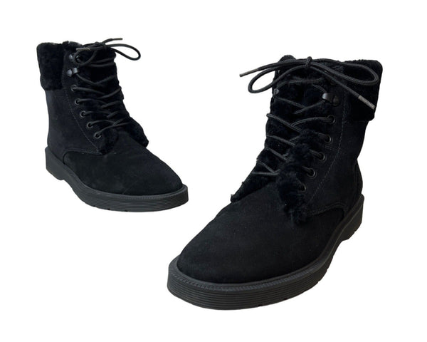 Vince Women's Black Suede Hayes 2 Winter Ankle Boots Sz 7.5