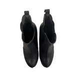 Max Studio Women's Black Leather Idol Wedge Ankle Booties Sz 8.5 M