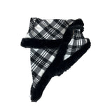 Women One SIze Faux Fur Jessica McClintock Black and White Plaid Shawl - New