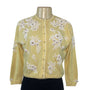 Vintage Lily Koo Yellow Embroidered Cardigan With Floral Pattern & Button Closure