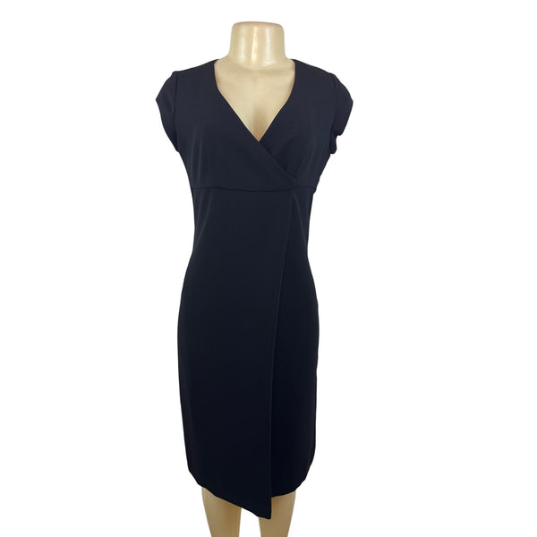 Mario Balthazar Women's Black Cap Sleeve & Knee-Length Wrap Dress Size 2