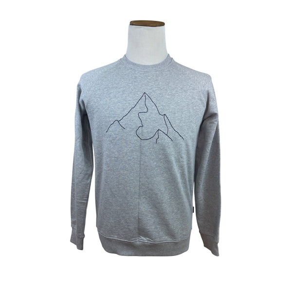 Dedicated Men Grey Crewneck Sweatshirt W/ Minimalist Mountain Design Sz S - New