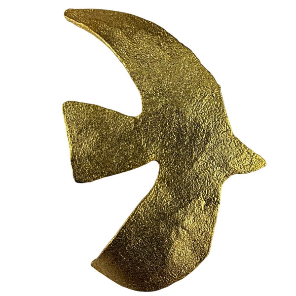Galt Vintage Gold Tone Dove Brooch Pin Textured Metal Accent Jewelry