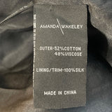 Amanda Wakeley Women's 1/4 Sleeve Round Neck Black Blazer Sz 10