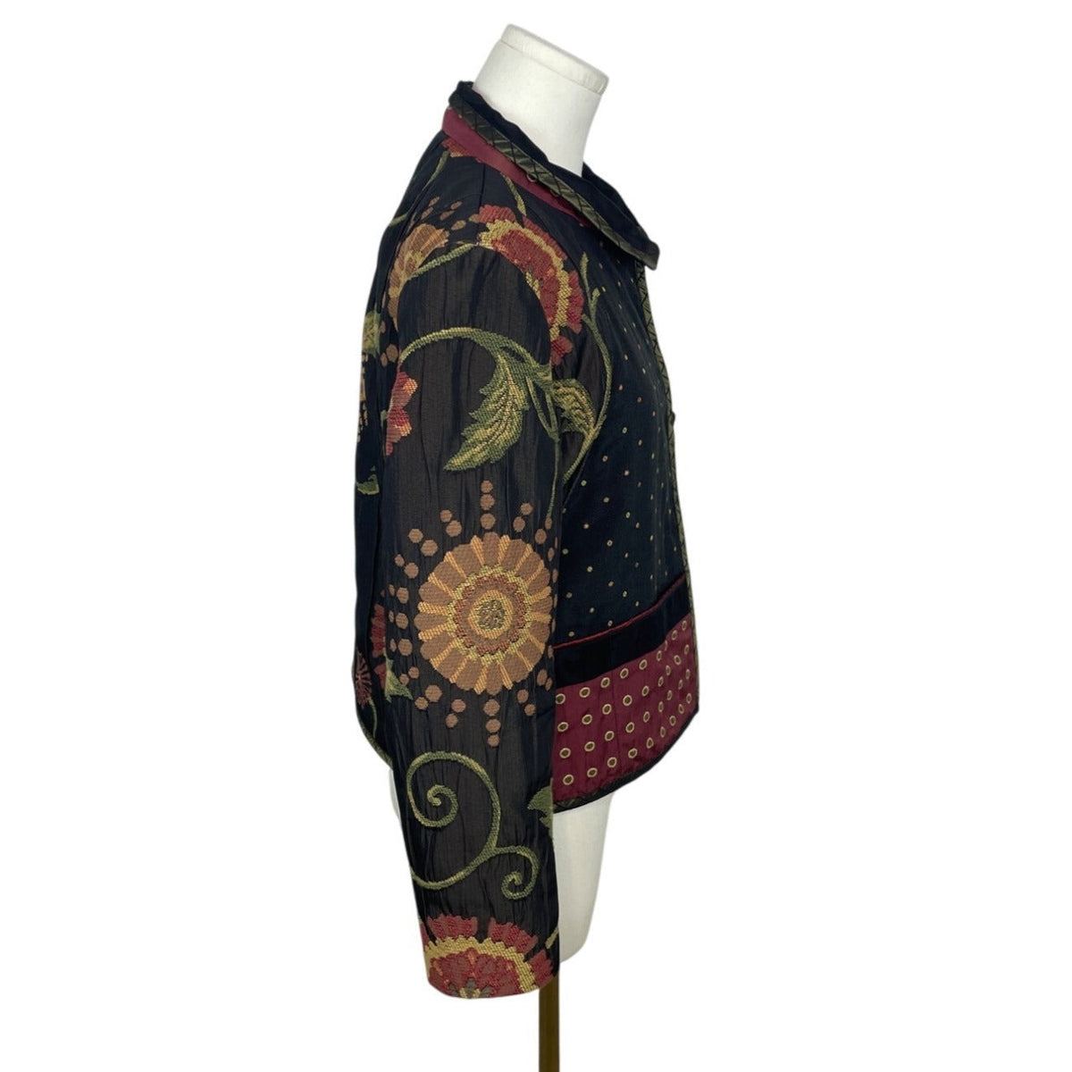 Vintage Mary Lynn O’ Shea Black And Gold Floral Embroidered Jacket Sz P