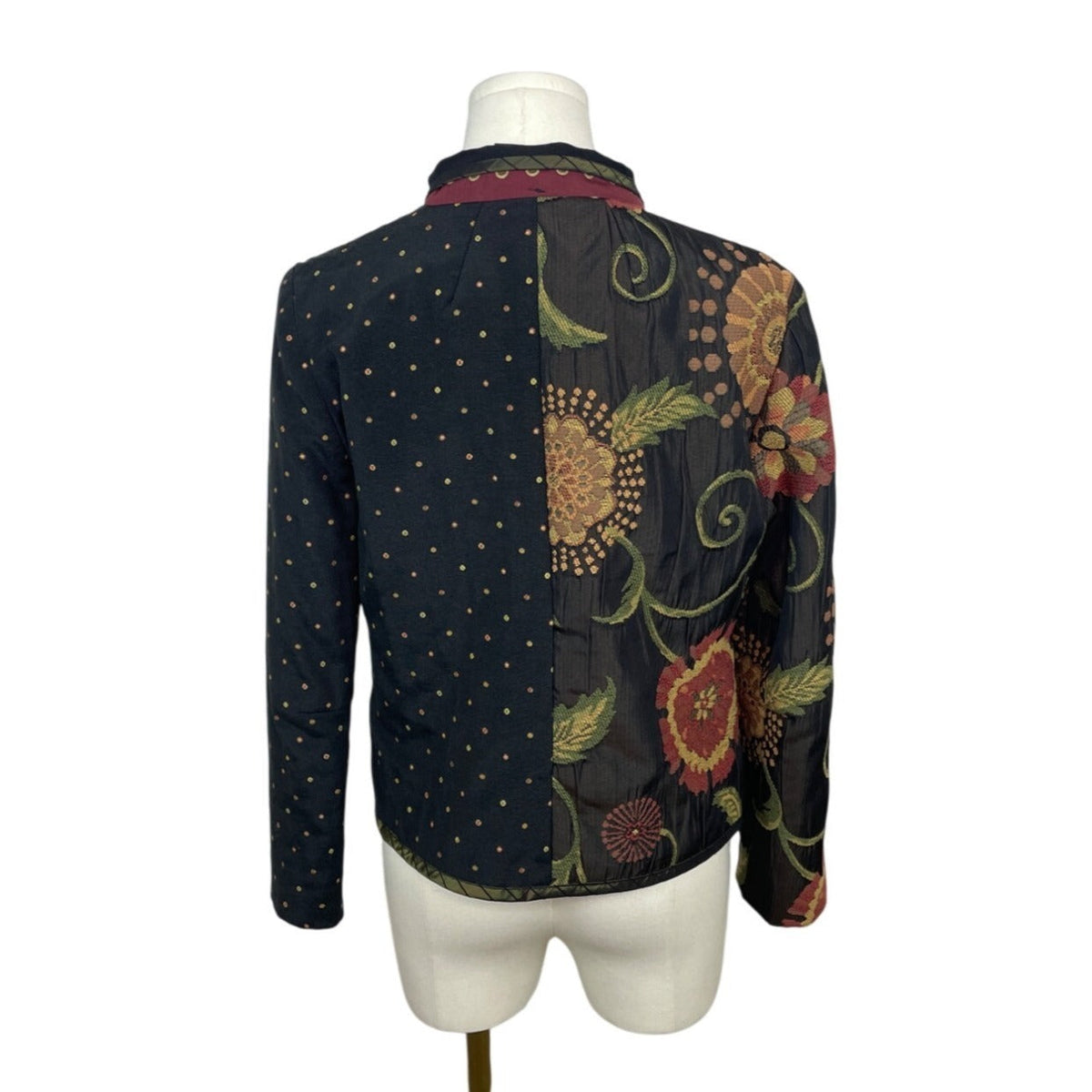 Vintage Mary Lynn O’ Shea Black And Gold Floral Embroidered Jacket Sz P