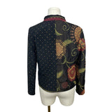 Vintage Mary Lynn O’ Shea Black And Gold Floral Embroidered Jacket Sz P