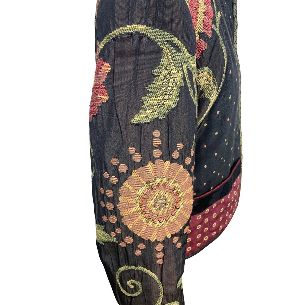 Vintage Mary Lynn O’ Shea Black And Gold Floral Embroidered Jacket Sz P