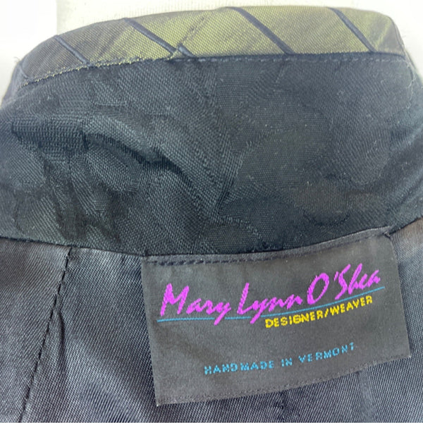 Vintage Mary Lynn O’ Shea Black And Gold Floral Embroidered Jacket Sz P