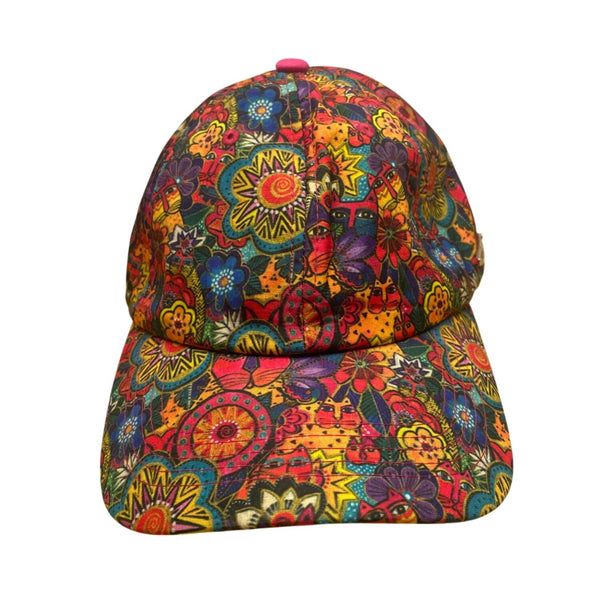 Laurl Binch Women's Multicolor Floral Art Cap Hat Adjustable Strap