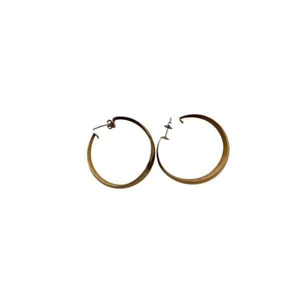 Gold-Tone Wide Hoop Earrings For Women