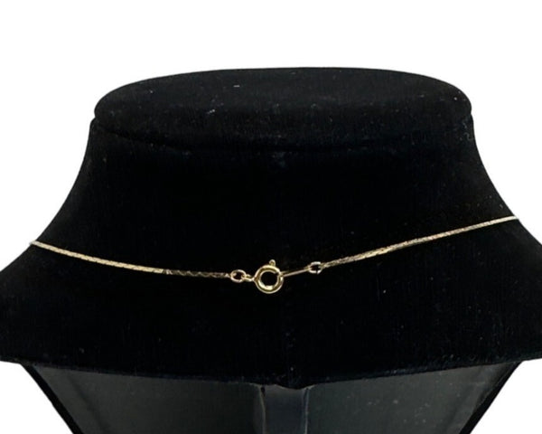Vintage Women's Gold Tone Chain Necklace with Green Beads - 24in