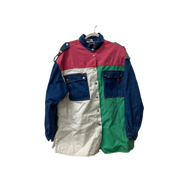 Together! Color Block Denim Button-Up