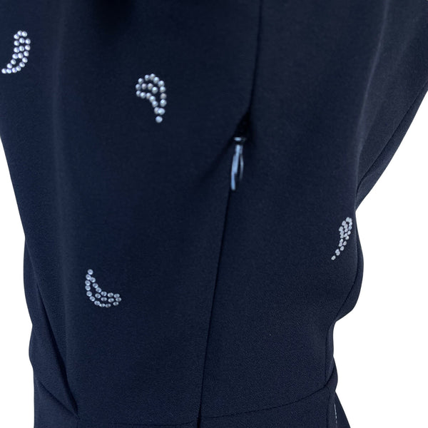 Maje Women's Black Long-Sleeve Wrap Dress Rhinestone Pattern Size 36 - New