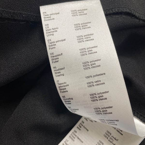 Maje Women's Black Long-Sleeve Wrap Dress Rhinestone Pattern Size 36 - New