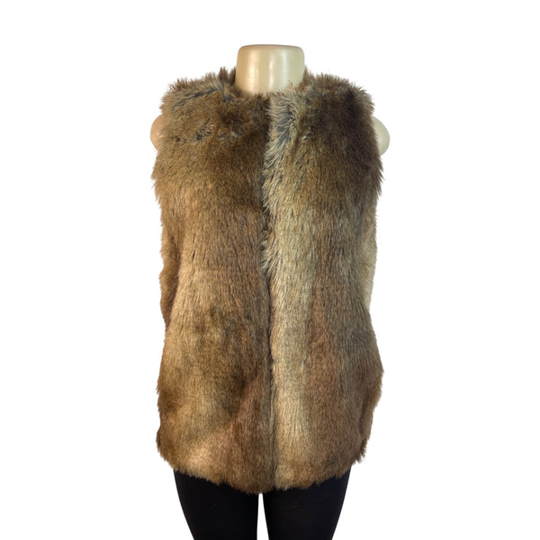 Brown Sleeveless Vest Womens Outerwear One Size